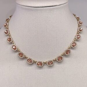 ✨ Charter Club Gold-Tone Necklace w/ Champagne Blush & Halo Crystals